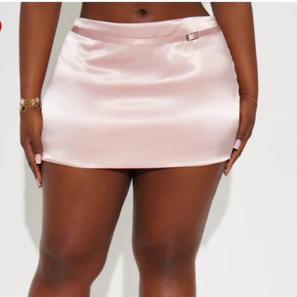 Blush Satin Skirt